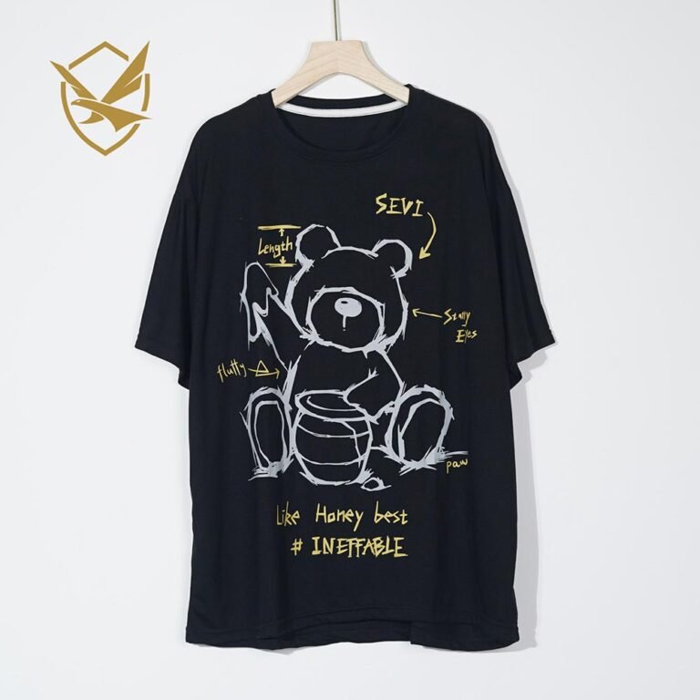 Hand-painted eyeless bear short sleeve (12)