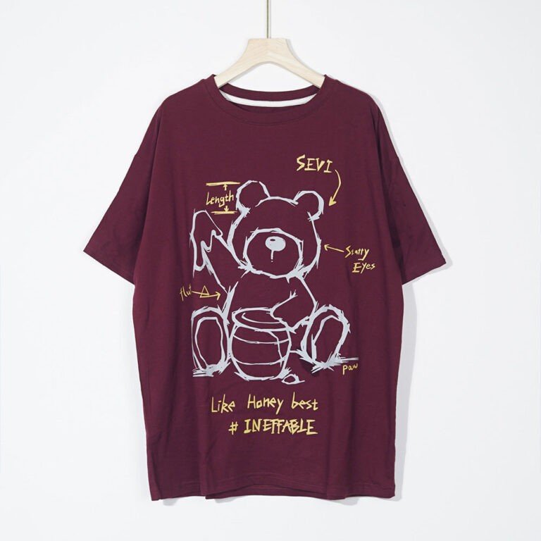 Hand-painted eyeless bear short sleeve (3)