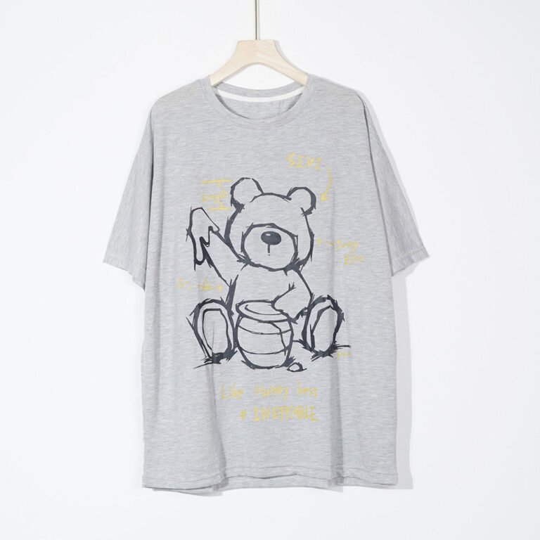 Hand-painted eyeless bear short sleeve (4)