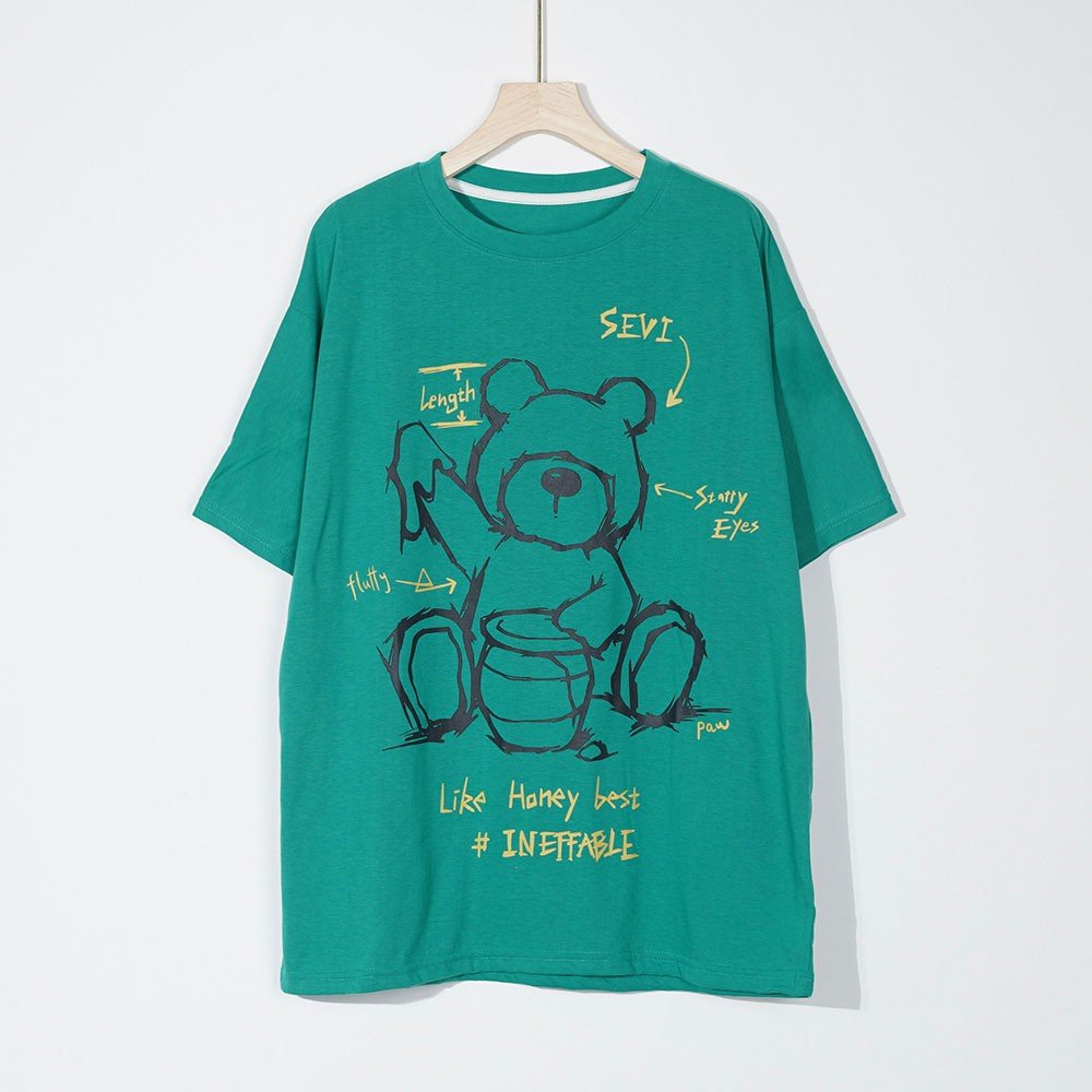 Hand-painted eyeless bear short sleeve (5)