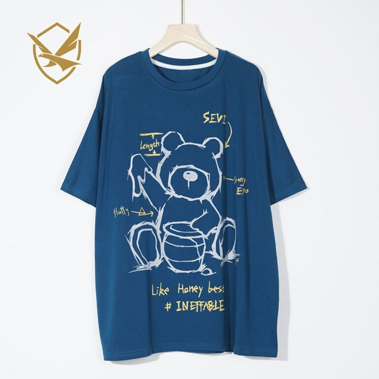 Hand-painted eyeless bear short sleeve (8)